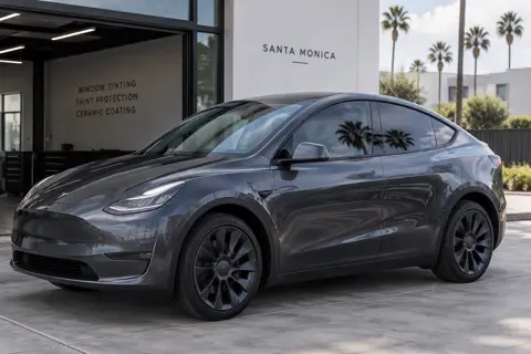 Tesla Model Y with finished ceramic window tint